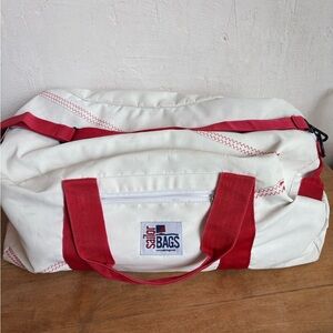 White and Red Nautical Duffel Bag Sailor Bags